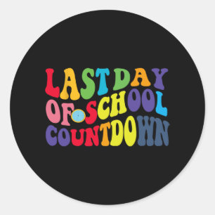 Day Of School Countdown Out For Summer Groovy Quot Classic Round Sticker
