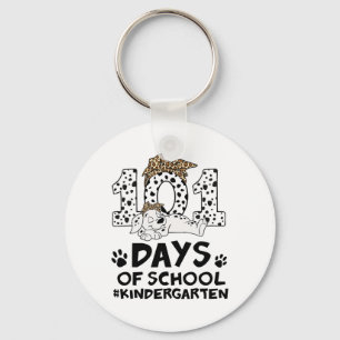Day Of School Dalmatian Dog 100 Days Of Kindergart Key Ring