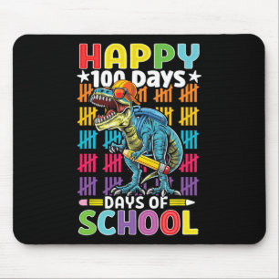 Day Of School Dino Kids Happy 100 Days Dinosaur T- Mouse Pad