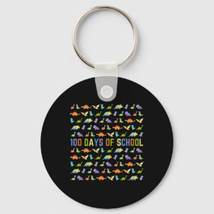 Day Of School - Dinosaurs - Easy 100 Days Of Schoo Key Ring