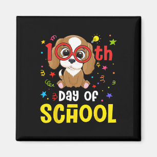 Day Of School Dog Cute 100 Days Student Teacher Magnet