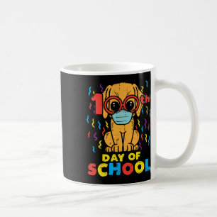 Day Of School Dog In Mask 100 Days Quarantine Gift Coffee Mug