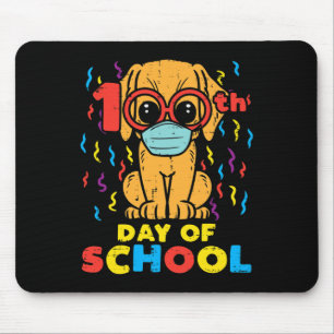 Day Of School Dog In Mask 100 Days Quarantine Gift Mouse Pad