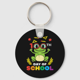 Day Of School Frog 100 Days Smarter Teacher Kids G Key Ring