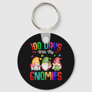 Day Of School Gnome Teachers Students 100 Days Sma Key Ring