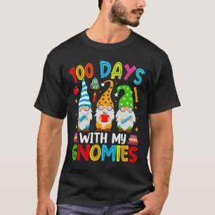 Day Of School Gnome Teachers Students 100 Days Sma T-Shirt