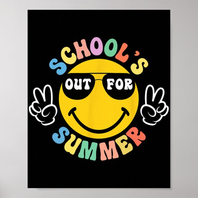 Day Of School Graduation Groovy Schools Kids Summe Poster (Front)