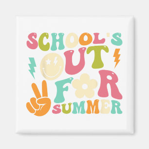 Day Of School Groovy Schools Out For Summer Teache Magnet
