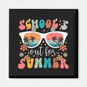Day Of School Groovy Schools Out For Summer Teache Magnet