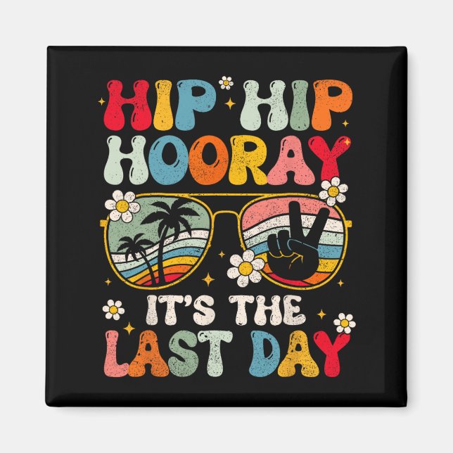 Day Of School Hello Summer Teacher Groovy Women Ki Magnet (Front)