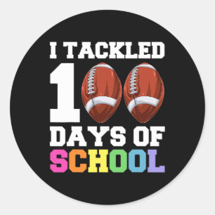 Day Of School Kids Football Classic Round Sticker