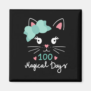 Day Of School Kitty Cat 100 Magical Days Teacher G Magnet