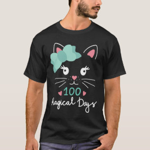 Day Of School Kitty Cat 100 Magical Days Teacher G T-Shirt
