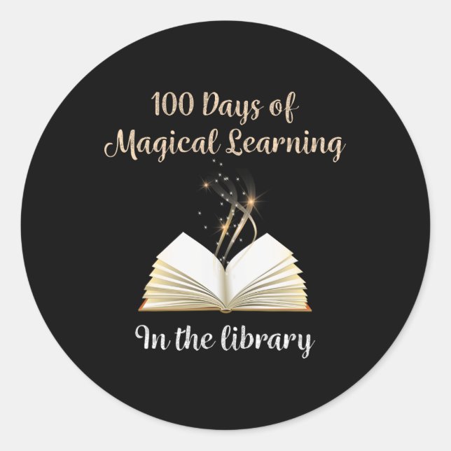 Day Of School Magical Library Learning Adventure  Classic Round Sticker (Front)