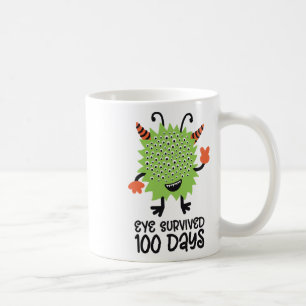 Day Of School Monster Boys Kids Eye Survived 100 D Coffee Mug