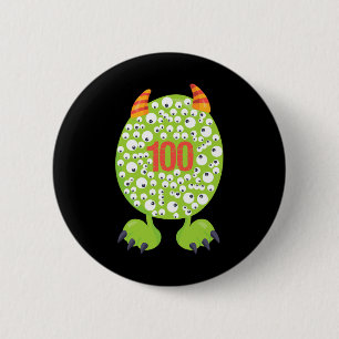 Day Of School Monster Happy 100 Days Kids Boy  6 Cm Round Badge