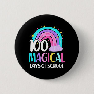 Day Of School Rainbow Magical 100 Days Of School 6 Cm Round Badge