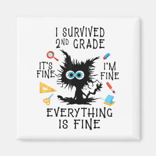 Day Of School Student Graduation I Survived 2nd Gr Magnet