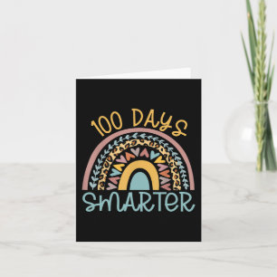 Day Of School Teacher 100 Days Smarter Leopard Rai Card