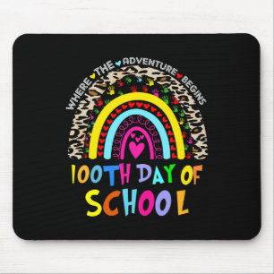 Day Of School Teacher 100 Days Smarter Rainbow 1 Mouse Pad