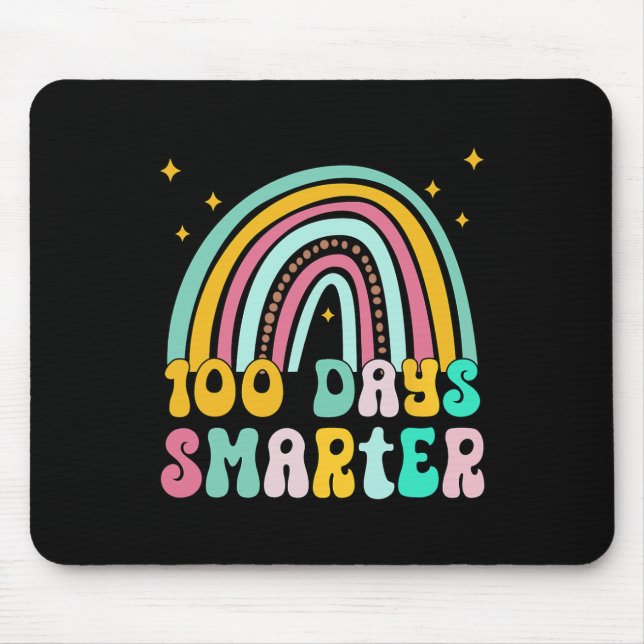 Day Of School Teacher - 100 Days Smarter Rainbow 2 Mouse Pad (Front)