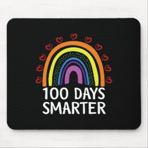 Day Of School Teacher 100 Days Smarter Rainbow 2  Mouse Pad