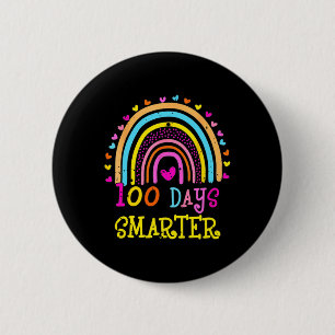 Day Of School Teacher - 100 Days Smarter Rainbow 6 Cm Round Badge