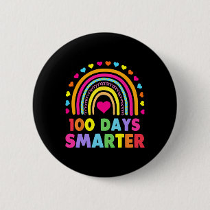 Day Of School Teacher - 100 Days Smarter Rainbow 6 Cm Round Badge