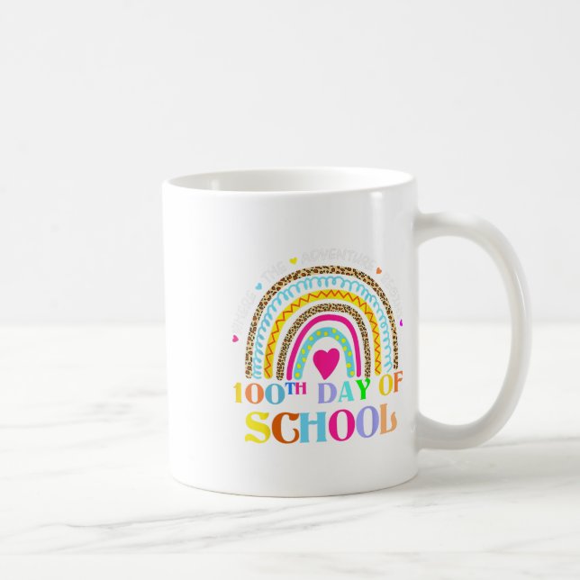 Day Of School Teacher - 100 Days Smarter Rainbow  Coffee Mug (Right)