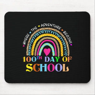 Day Of School Teacher - 100 Days Smarter Rainbow  Mouse Pad