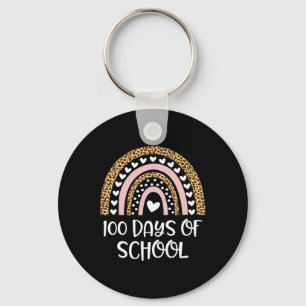 Day Of School Teachers 100 Days Smarter Rainbow Wo Key Ring