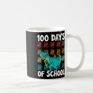 Day Of School Teachers Kids Boys Dino Happy 100 Da Coffee Mug