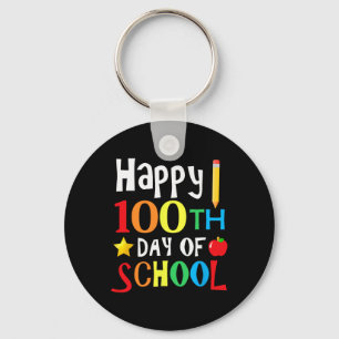 Day Of School Teachers Kids Child Happy 100 Days 1 Key Ring