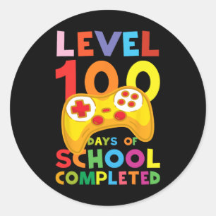 Day Of School Teachers Students Kids 100 Days  Classic Round Sticker