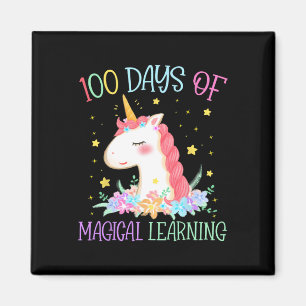 Day Of School Unicorn 100 Days Magical Learning Gi Magnet