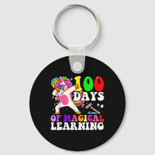 Day Of School Unicorn Girls 100 Days Of School Key Ring