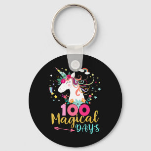 Day Of School Unicorn Girls 100 Magical Days Teach Key Ring