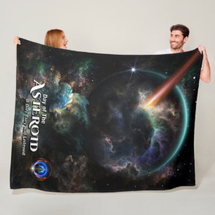 Day Of The Asteroid SciFi Fractal Art Fleece Blanket