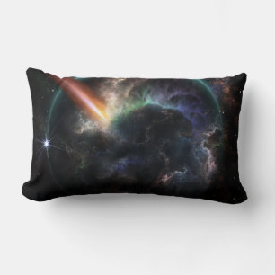 Day Of The Asteroid SciFi Fractal Art Lumbar Cushion