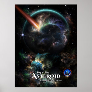 Day Of The Asteroid SciFi Fractal Art Poster