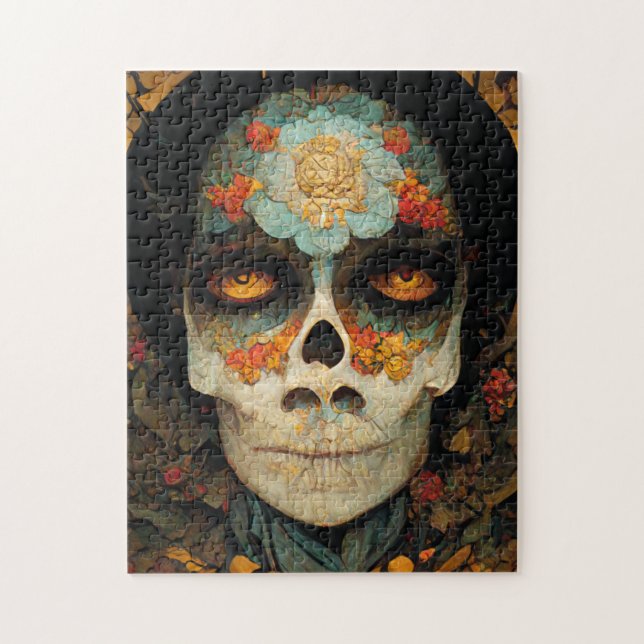 Day Of The Dead 1 Fantasy Skull Jigsaw Puzzle (Vertical)
