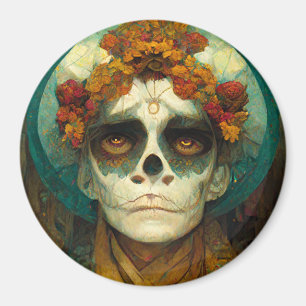 Day Of The Dead 2 Fantasy Skull Magnet