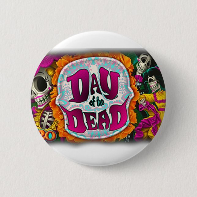 Day of the Dead 6 Cm Round Badge (Front)