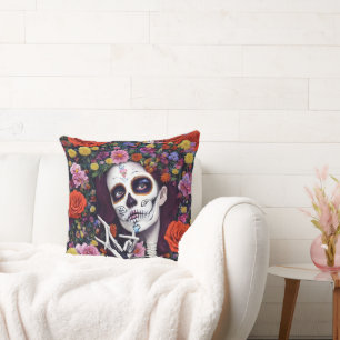 Day of the Dead AI generated art Cushion