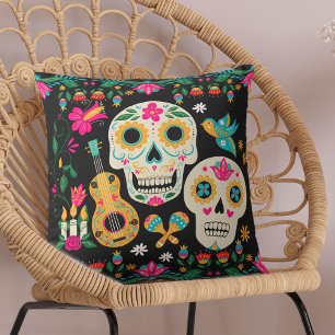 Day of the Dead Art Sugar Skulls Cushion