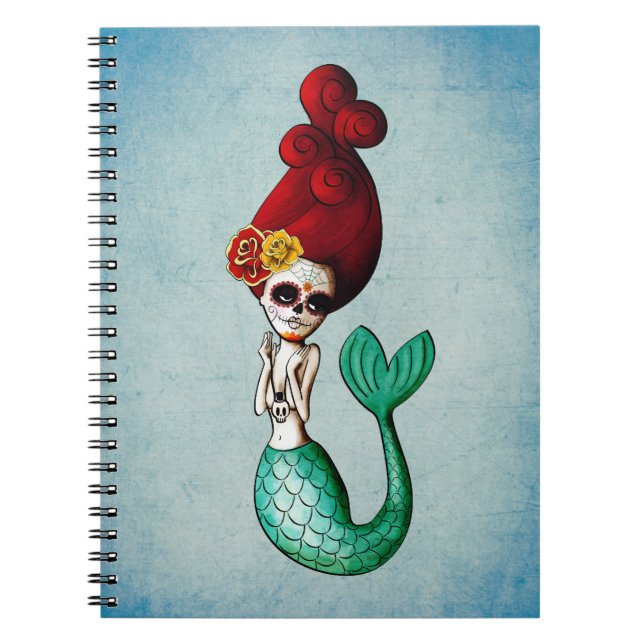 Day of The Dead Beautiful Mermaid Notebook (Front)