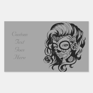 Day of the Dead Beauty Rectangular Sticker