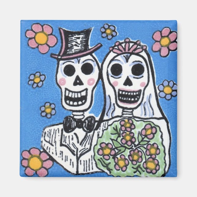 Day of the Dead Bride and Groom Magnet (Front)