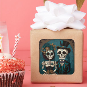 Day of the Dead Bride and Groom Stickers