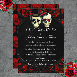 Day of the Dead Bride and Groom Wedding Invitation